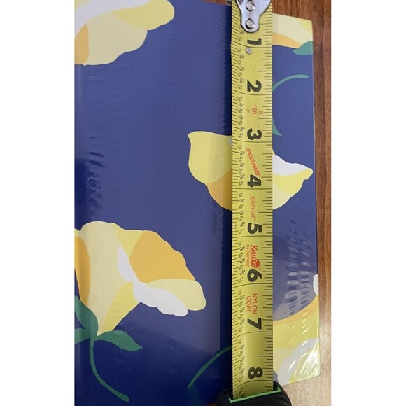 Kate Spade Blue Yellow flowers hardback Journal notes Ribbon Bookmark new - Picture 5 of 5